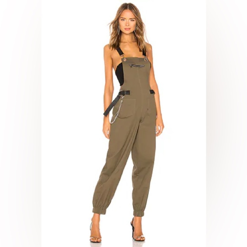 I.AM.GIA Olive Green Overalls with Chain Detail